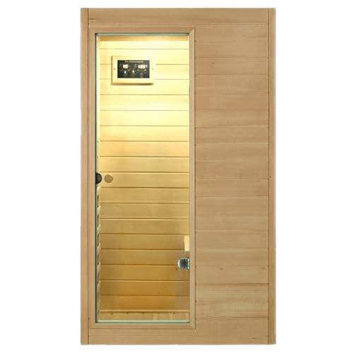 Kanlanth 1 Person Far Infrared Sauna - Low EMF Mini Indoor Wood Sauna