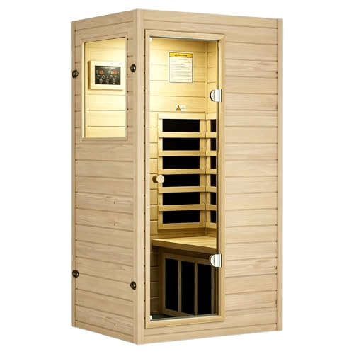 Kanlanth 1 Person Mini Infrared Sauna - Premium European Aspen Wood